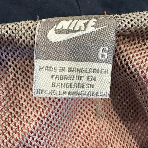 Nike Little Kid Jacket Zip Up Hooded Lightweight Orange Navy Blue Size 6 - Picture 6 of 10